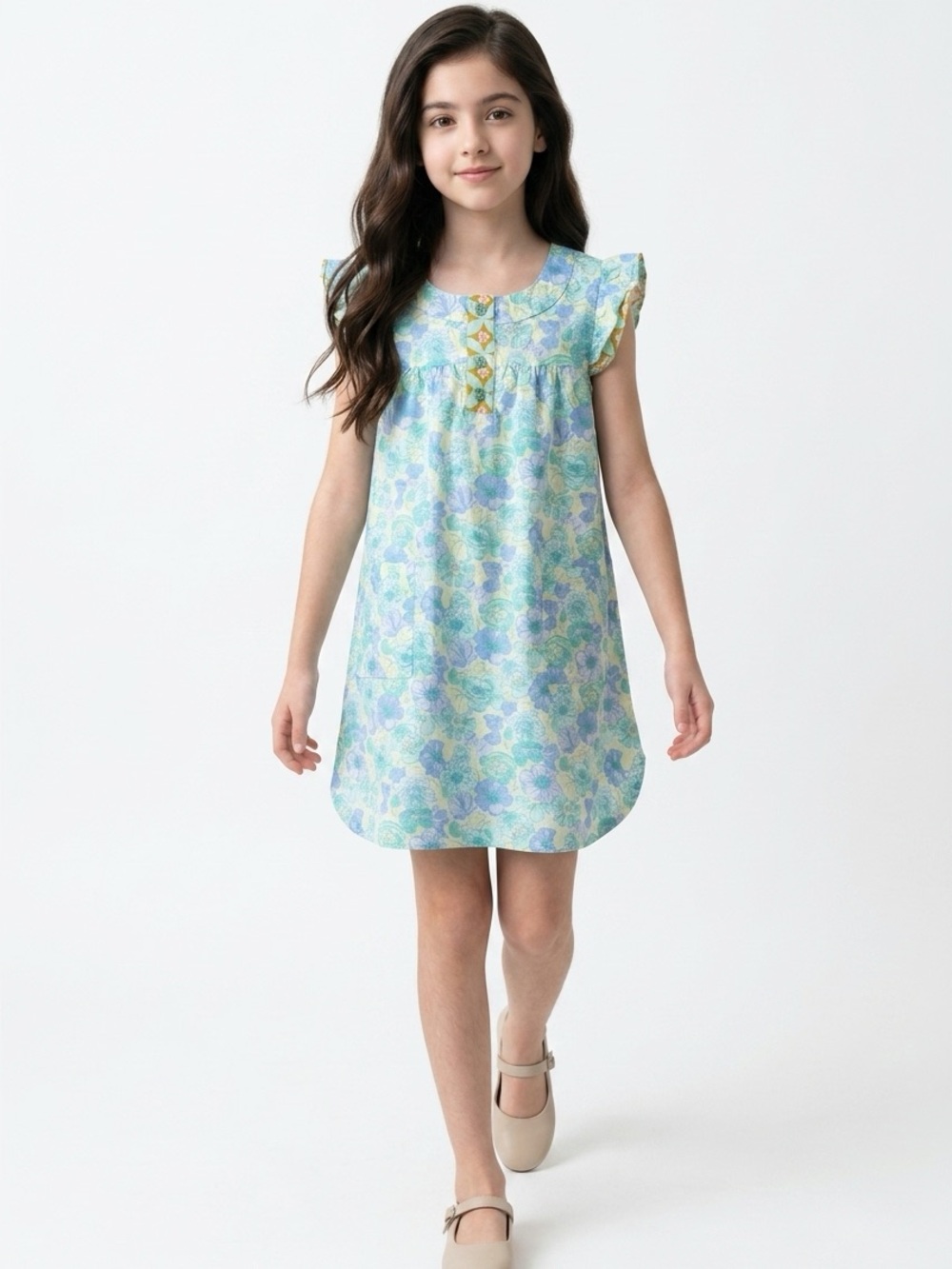 Matilda Jane aqua Azaleas woven floral print dress NWOT size 6 - Picture 2 of 14